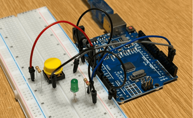 Week 1 — Light Your First LED: a push button and LED circuit